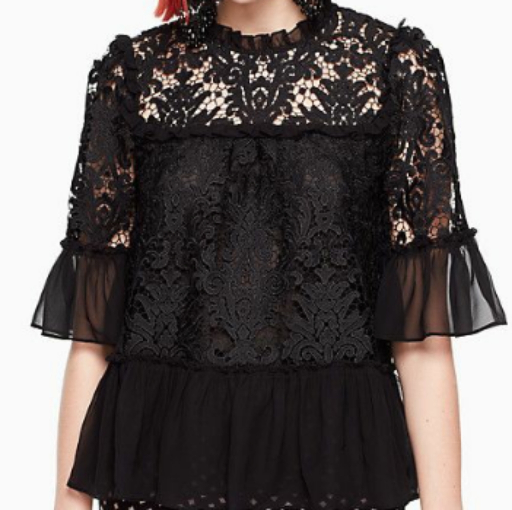 KATE SPADE lace tapestry  top